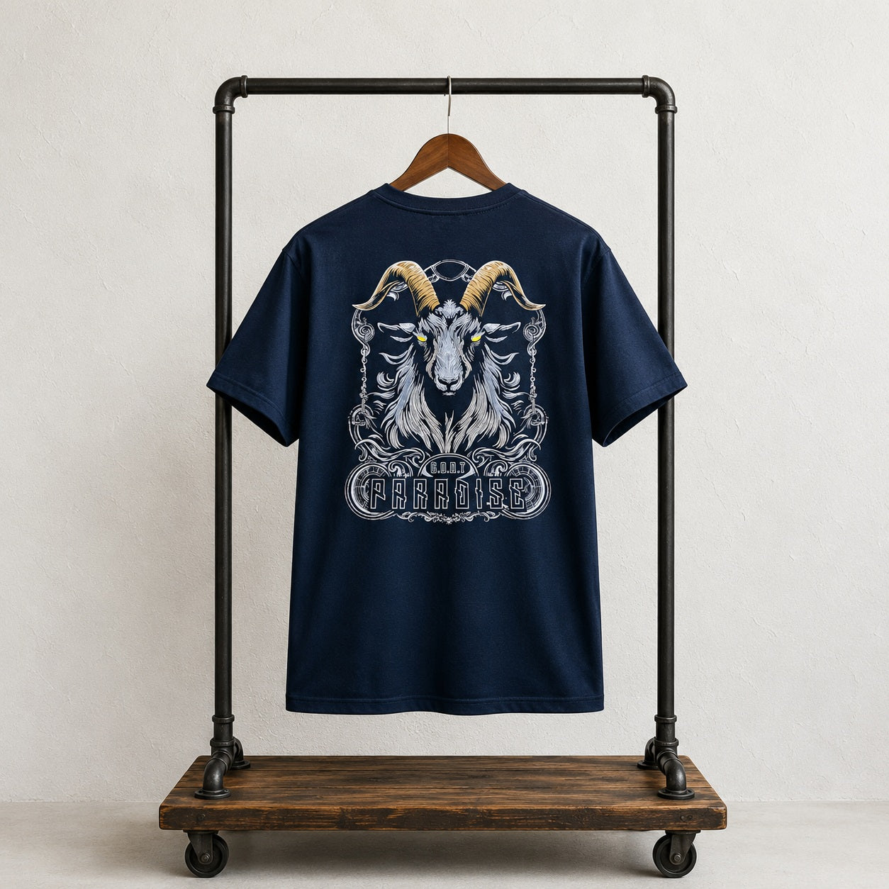 FASHINO WORLD Men's Navy Blue Oversized Graphic Printed T-Shirt | Premium Cotton Blend | Half Sleeve | Round Neck