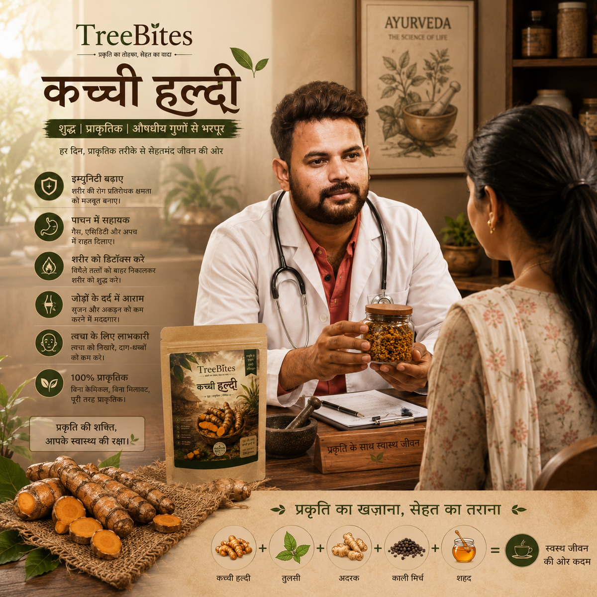 TreeBites Raw Turmeric (Kacchi Haldi) – 200 g