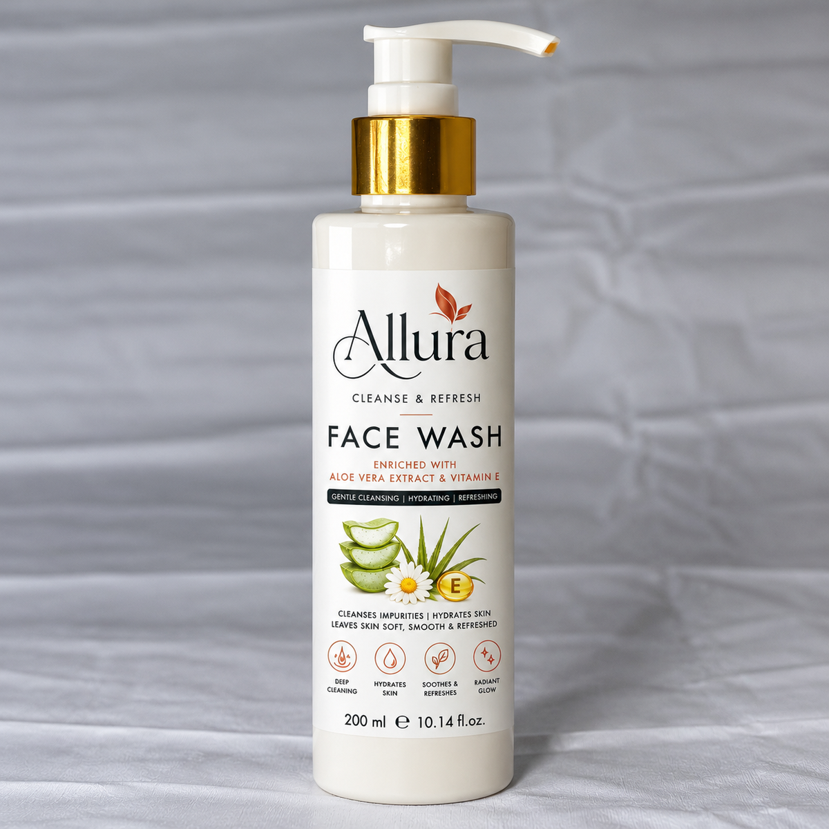 Allura Aloe Vera & Vitamin E Face Wash – Gentle Cleansing & Hydrating Facial Cleanser | 100 ml