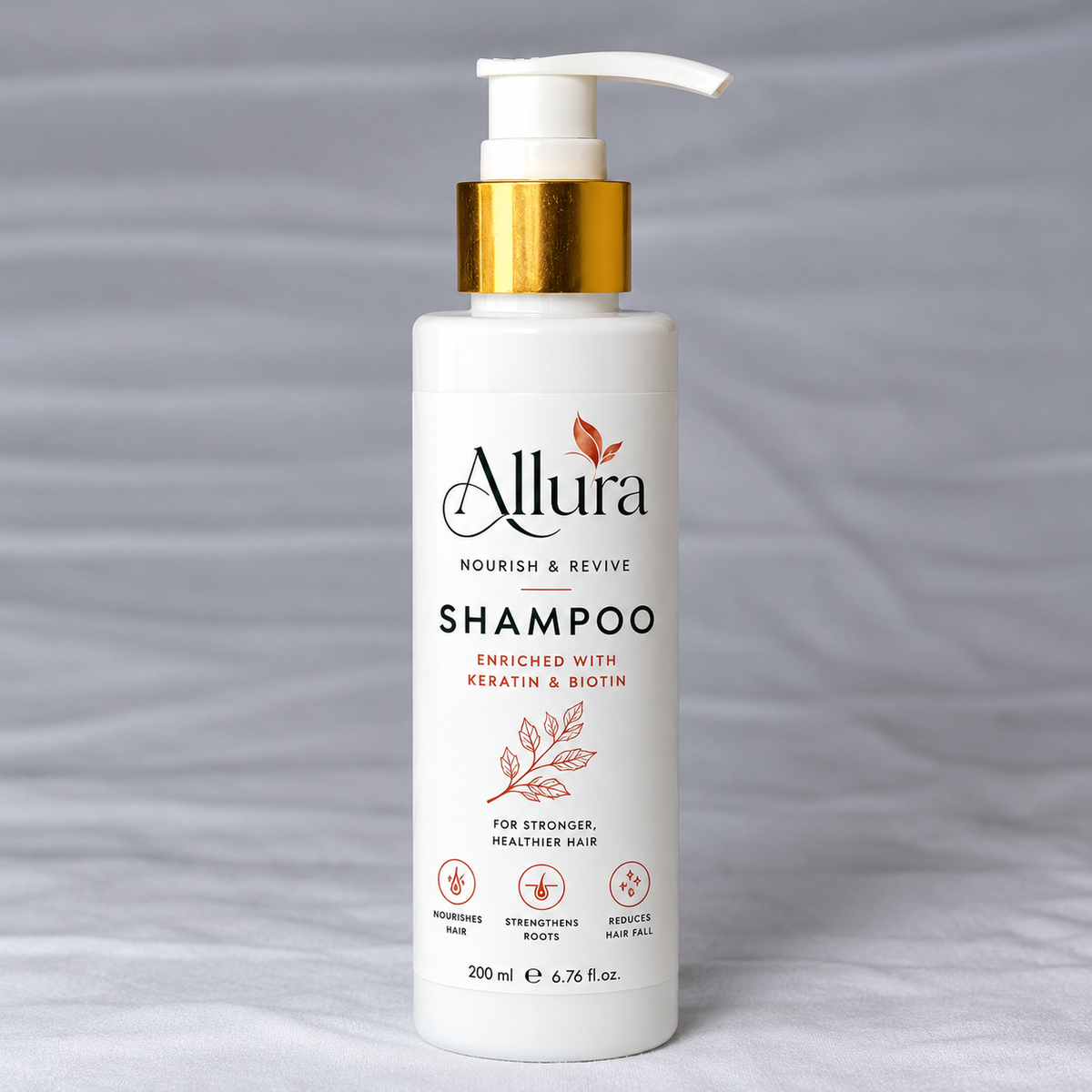 Allura Nourish & Revive Shampoo – Keratin & Biotin, 200 ml