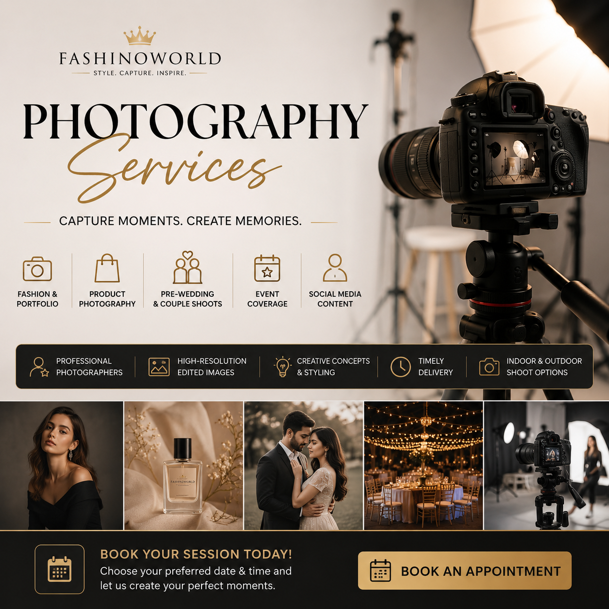 Professional Photography Services | Portrait, Fashion, Events & Product Shoots