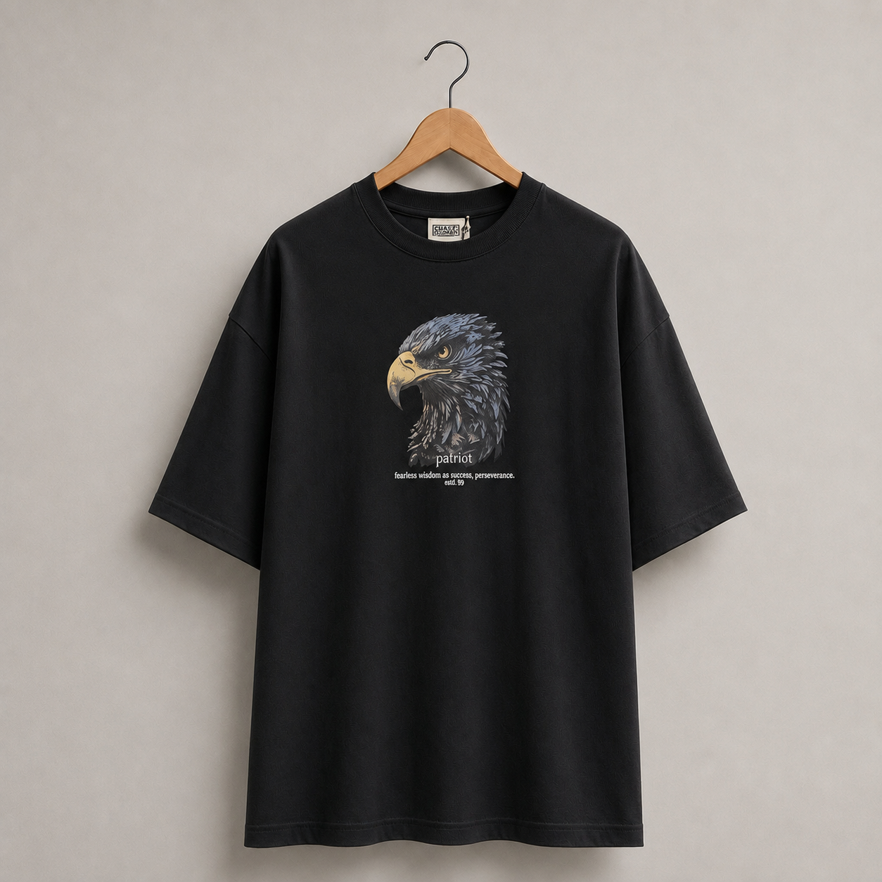FASHINO WORLD Men's Black Oversized Graphic Printed T-Shirt | Premium Cotton Blend | Half Sleeve | Round Neck