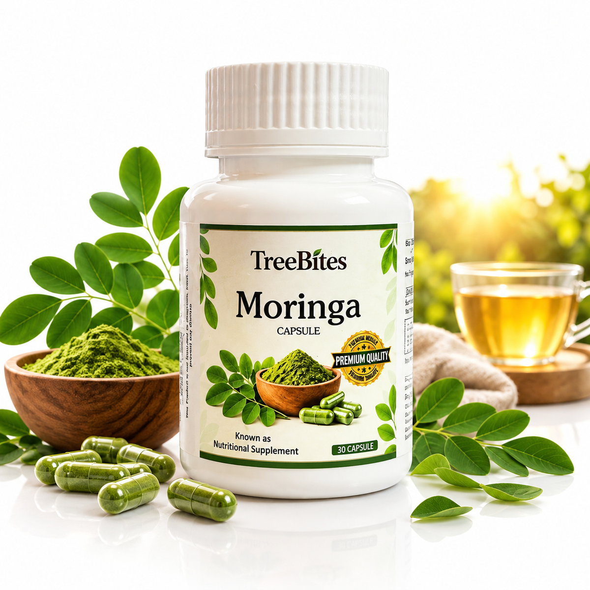 TreeBites Moringa Capsules – 30 Capsules | Plant-Based Nutritional Supplement