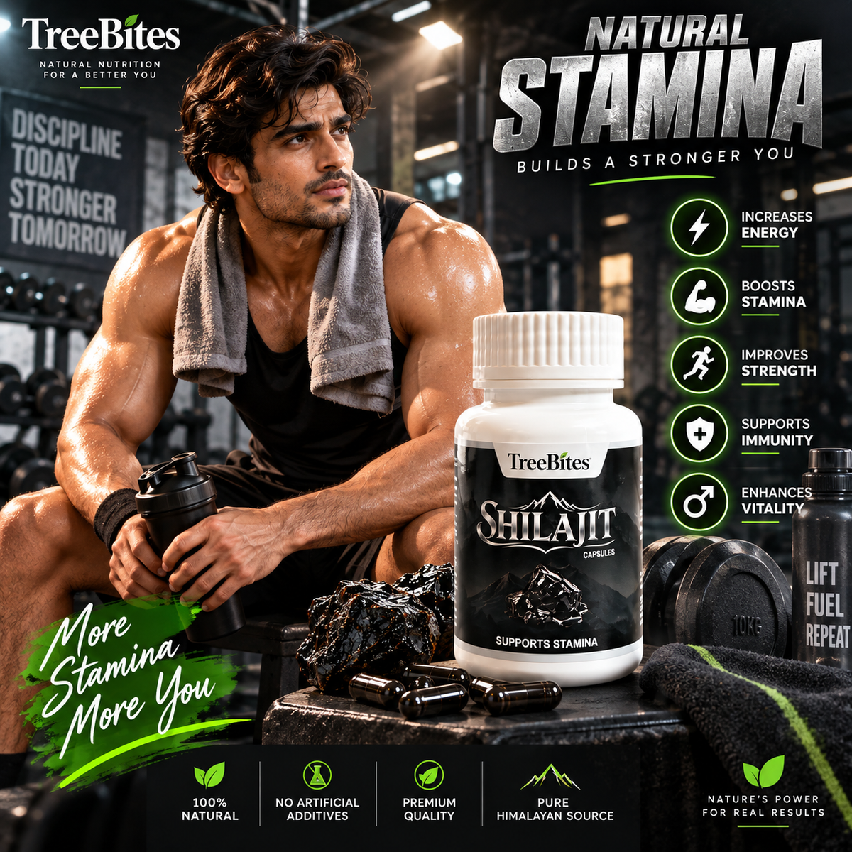 TreeBites Shilajit Capsules – 30 Capsules | Natural Wellness Supplement