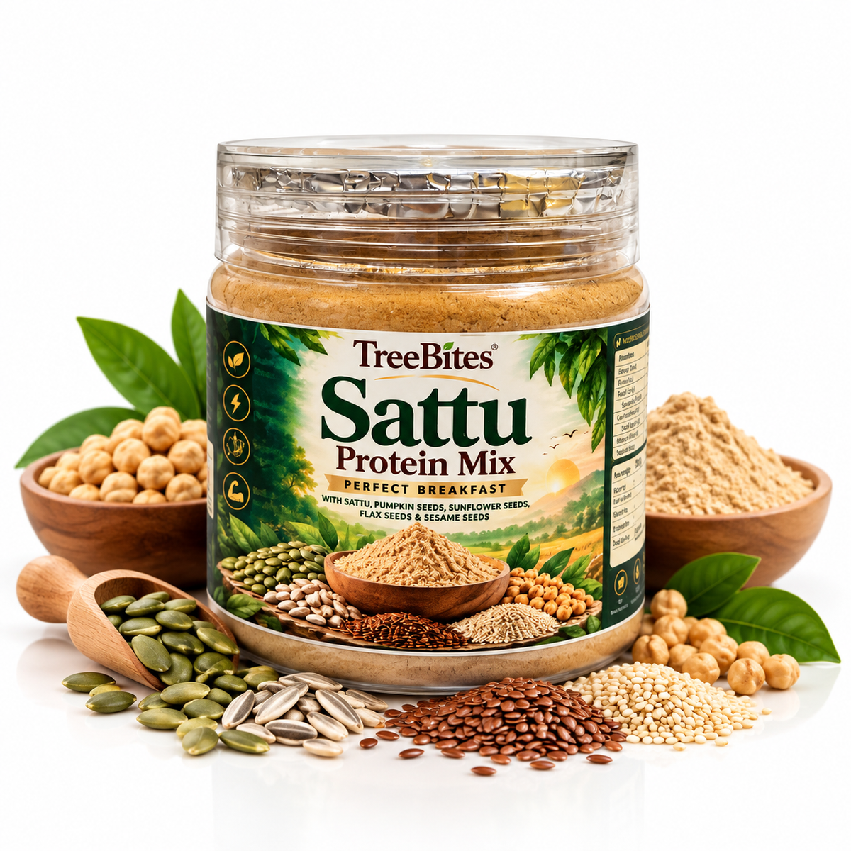 TreeBites Sattu Protein Mix – Plant-Based Nutrition & Breakfast Mix | 150g