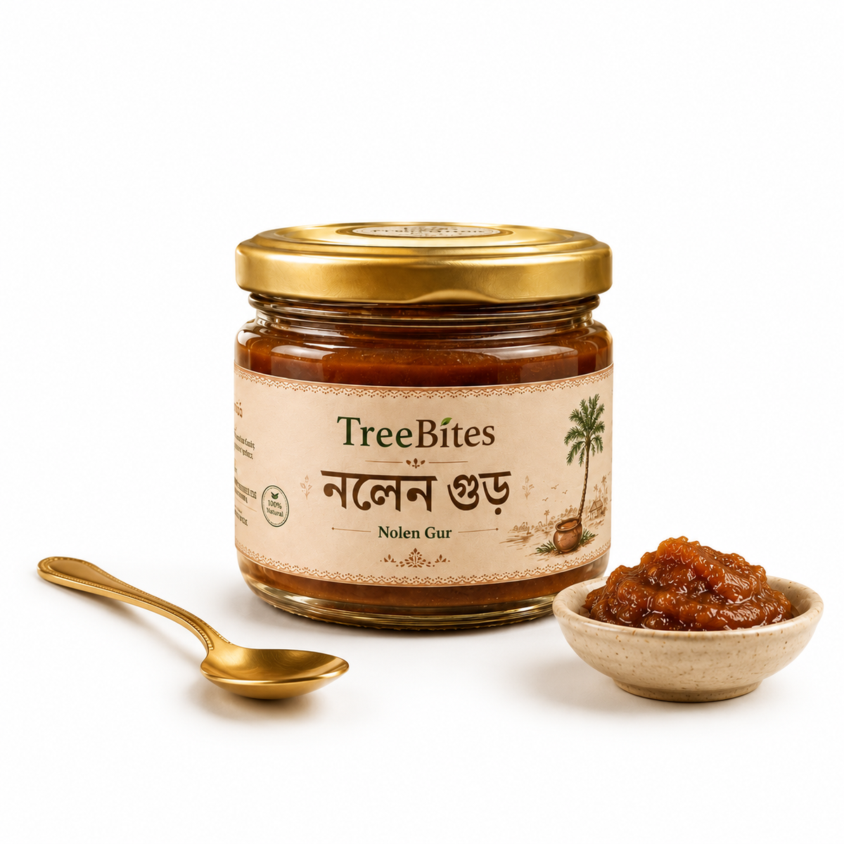 TreeBites Nolen Gur – Traditional Bengali Date Palm Jaggery | Natural Sweetener | 250 g