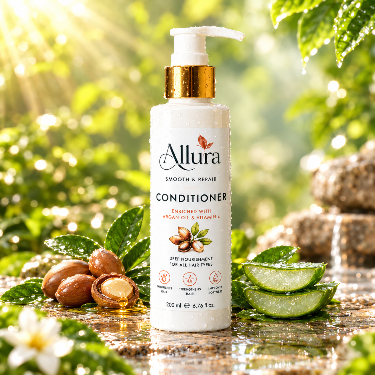 Allura Smooth & Repair Conditioner with Argan Oil & Vitamin E – 200 ml
