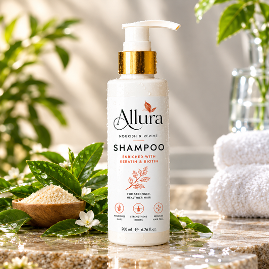 Allura Nourish & Revive Shampoo – Keratin & Biotin, 200 ml